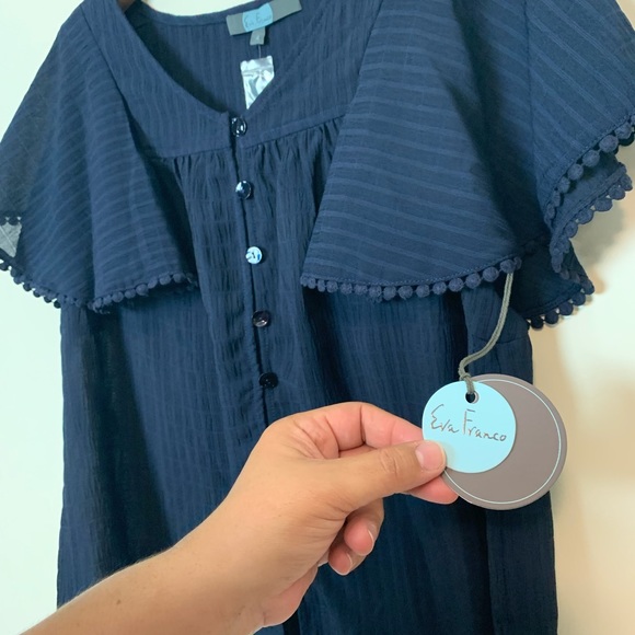 New Eva Franco Navy Blue Top - Picture 7 of 7